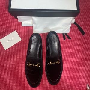 Gucci Velvet Jordaan Loafers